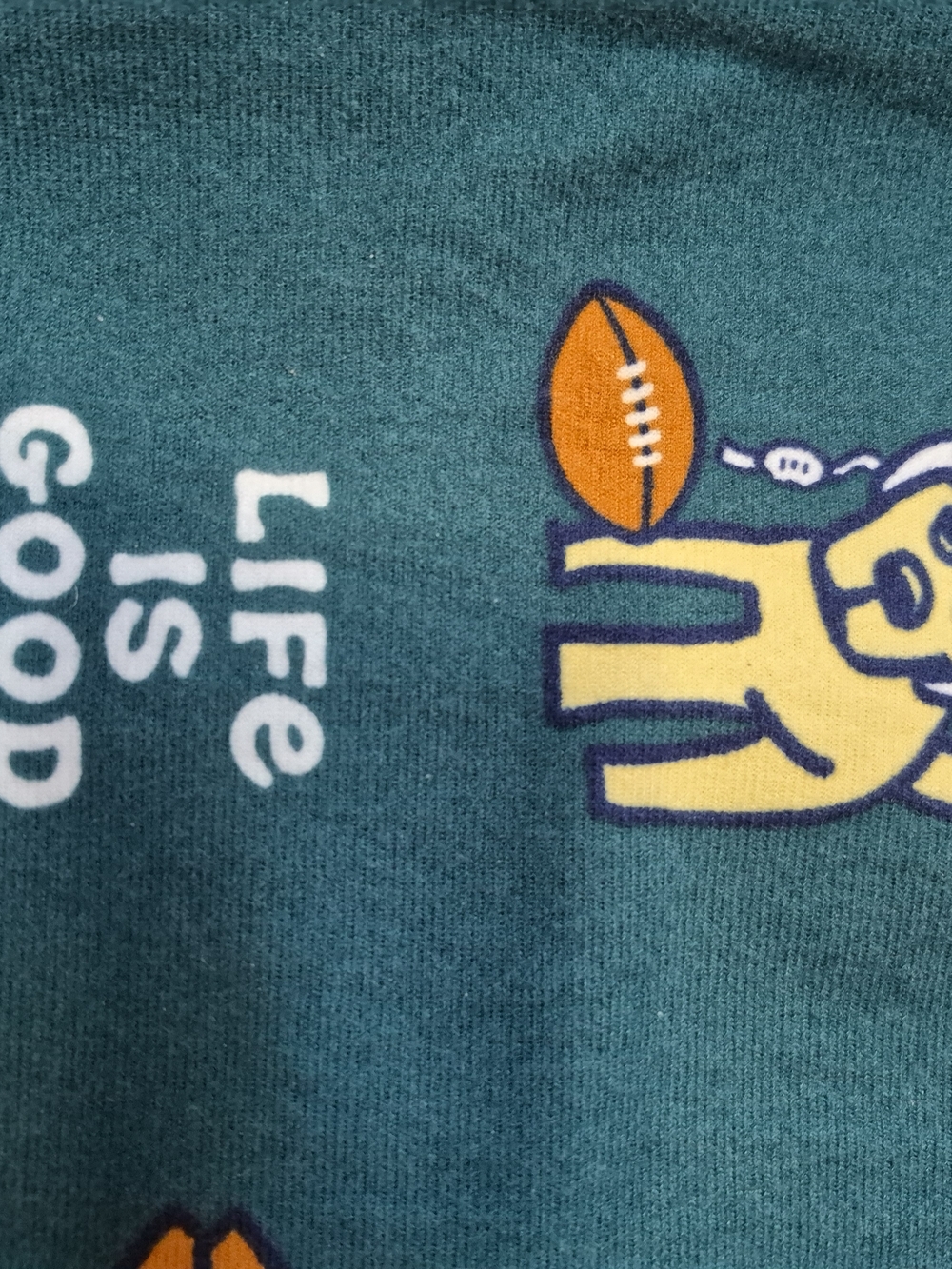 Life is Good Mens Green 'Game On' Football Sleep Pants - Picture 5 of 5